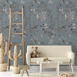 Carta da Parati Boho Floreale con Fiori di Campo