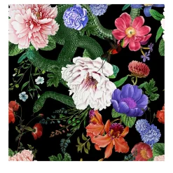 Carta da Parati Botanica Floreale Scura