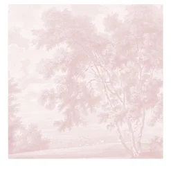 Carta da parati con alberi rosa romantici