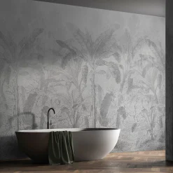 Carta da parati con texture a matita della foresta tropicale