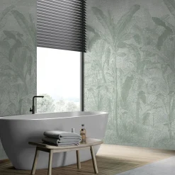 Carta da parati con texture verde foresta tropicale
