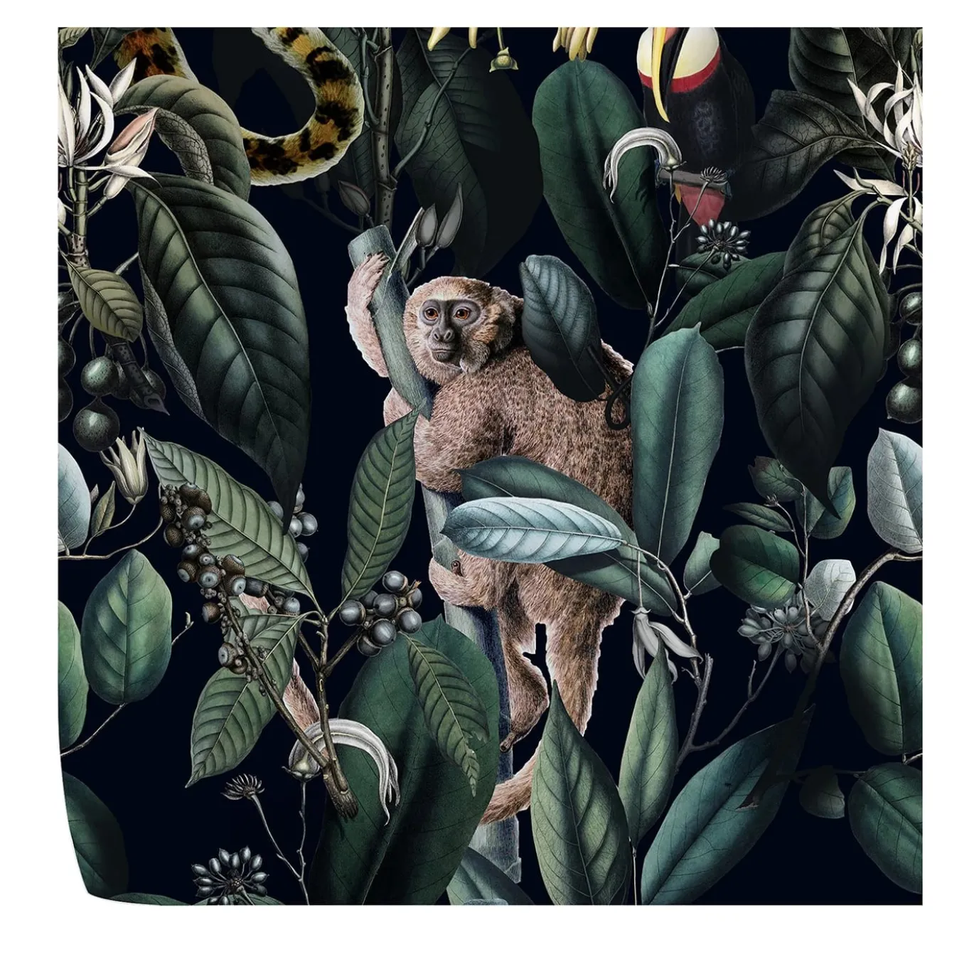 Carta da Parati Dark Tropical Wild Jungle Verde