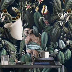 Carta da Parati Dark Tropical Wild Jungle Verde