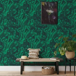 Carta da parati Geode Sezione Malachite
