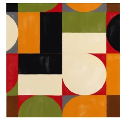Carta da Parati Geometrica Verde in Stile Mid-Century Modern