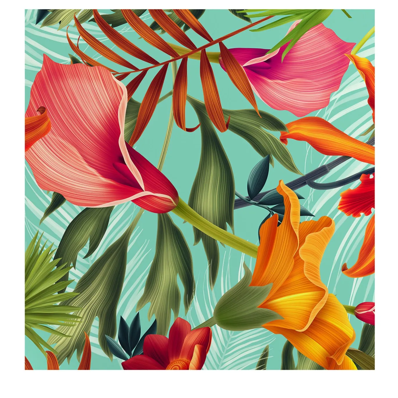 Carta da parati hawaiana Tiki Decor