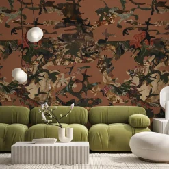 Carta da parati Hidden in Plain Sight Camouflage Marsala di Magnus Gjoen