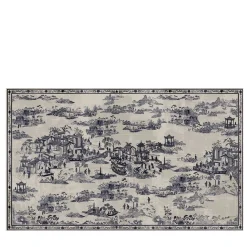 Carta da parati Japanese Toile blu e bianca