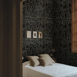 Carta da Parati Minimalista in Nero e Oro