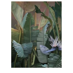 Carta da parati rosa foresta tropicale