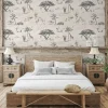 Carta da Parati Safari Beige con Animali Selvatici