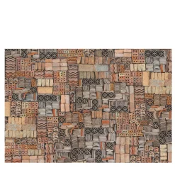 Carta da parati strutturata a mano arancione terracotta