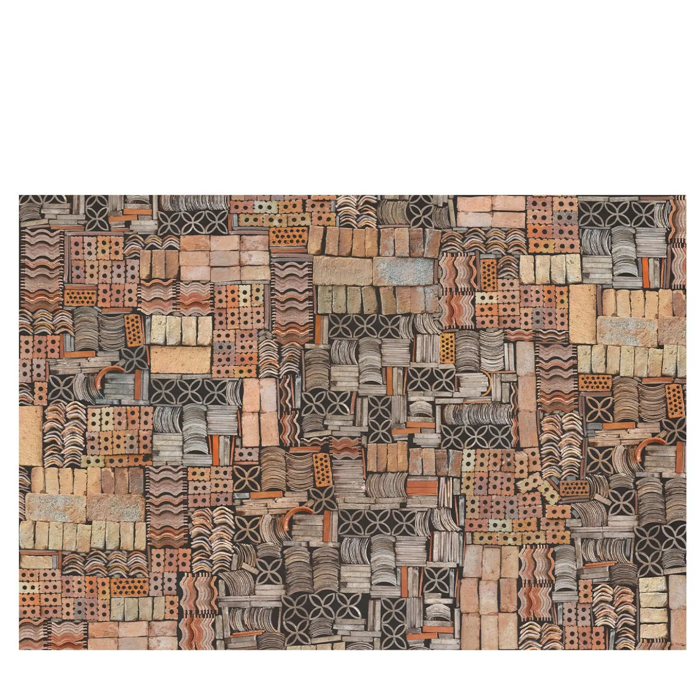 Carta da parati strutturata a mano arancione terracotta