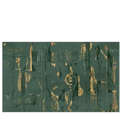 Carta da parati strutturata con decorazione greca verde