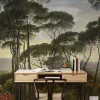 Carta da Parati Vintage Vittoriana con Alberi