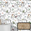 Carta da Parati Whimsical Birds and Butterflies Bianca