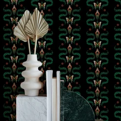 Carta da parati Zigzag Bugs Onyx di Fanny Garnichat