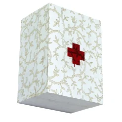 Cassetta di pronto soccorso beige e rossa