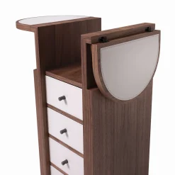 Cassettiera Cocker 4 in legno e pelle