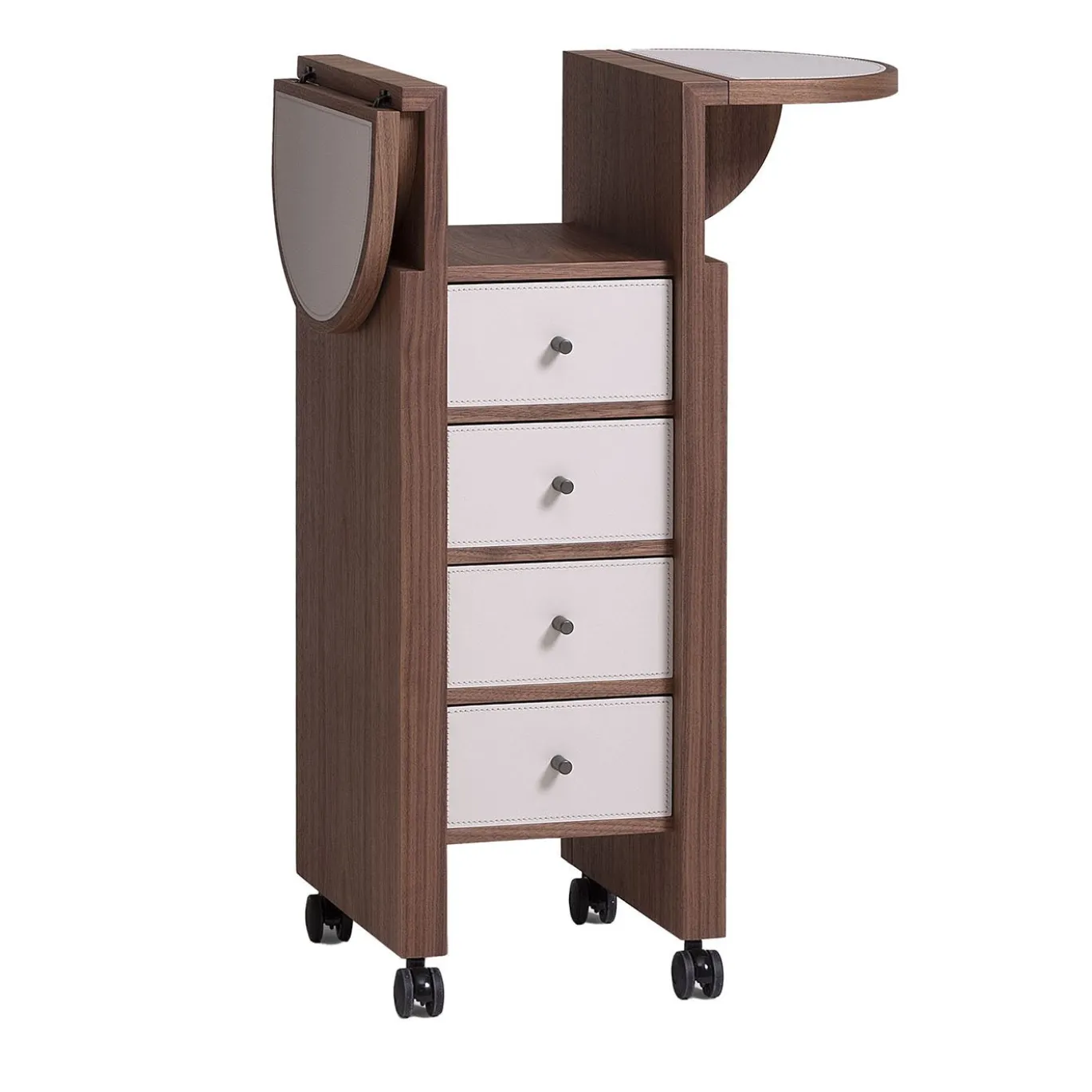 Cassettiera Cocker 4 in legno e pelle