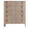 Cassettiera Domino a 5 cassetti in noce canaletto beige