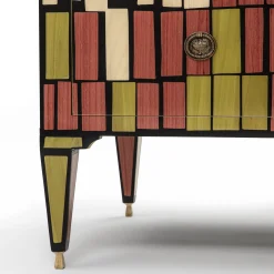Cassettiera Gigi XVI a mosaico in legni misti di Ferruccio Laviani