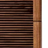 Cassettiera Riga Alta in Noce con Dettagli in Legno Scuro