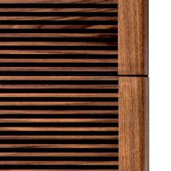 Cassettiera Riga Alta in Noce con Dettagli in Legno Scuro