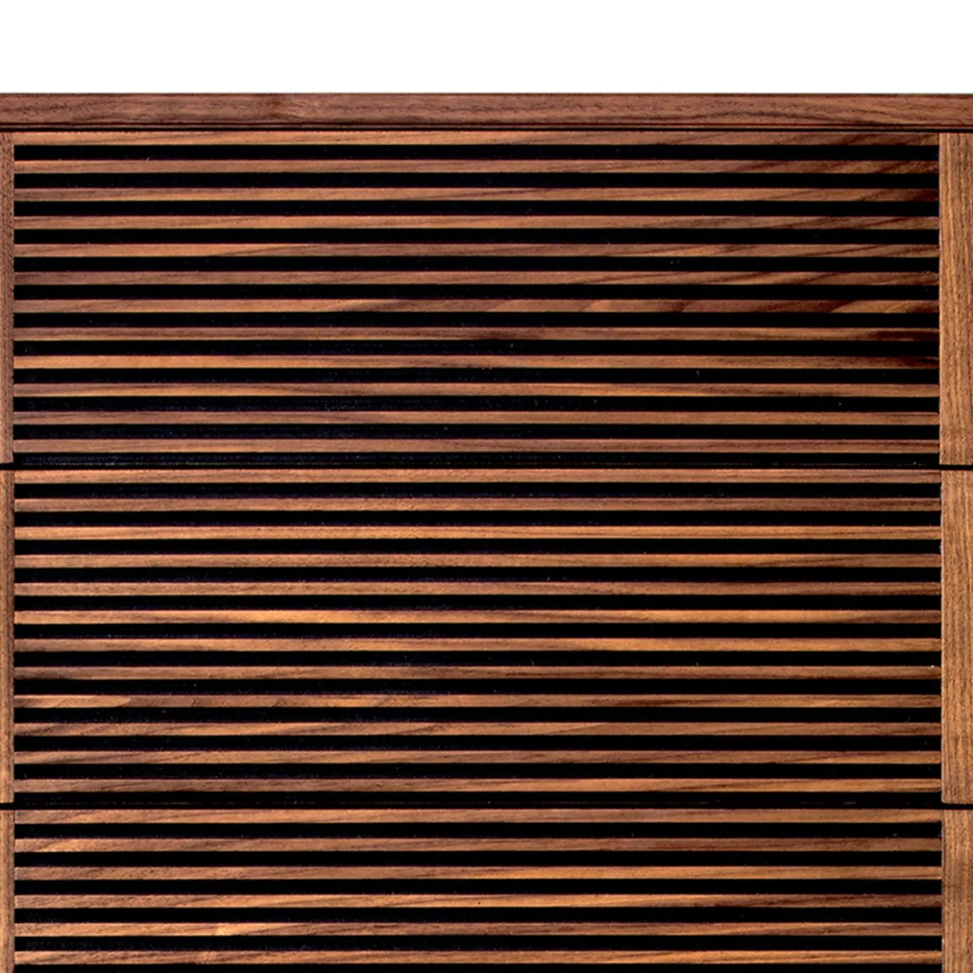 Cassettiera Riga Alta in Noce con Dettagli in Legno Scuro