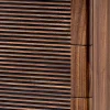 Cassettiera Riga Bassa in Noce con Dettagli in Legno Scuro