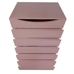 Cassettiera Settimino Rosa in legno di frassino verniciato