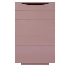 Cassettiera Settimino Rosa in legno di frassino verniciato