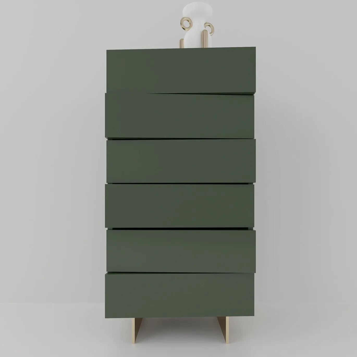 Cassettiera verticale Settimanale V in legno verde