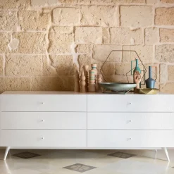 Cassettone bianco a 6 cassetti Tiles