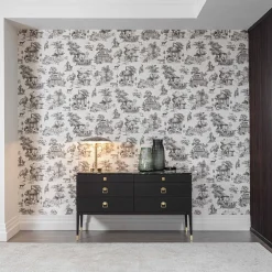 Cassettone Nara in legno con piano in marmo