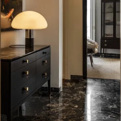 Cassettone Nara in legno con piano in marmo