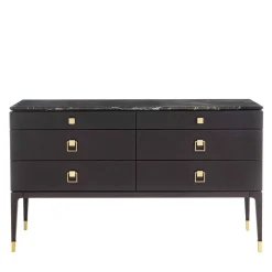 Cassettone Nara in legno con piano in marmo