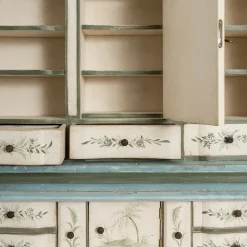 Cassettone Parma Doge Blue Secretary con Chinoiserie Oro