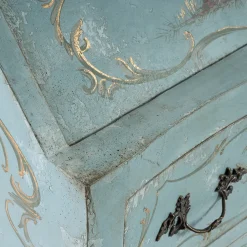 Cassettone Parma Doge Blue Secretary con Chinoiserie Oro