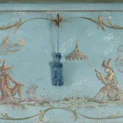 Cassettone Parma Doge Blue Secretary con Chinoiserie Oro