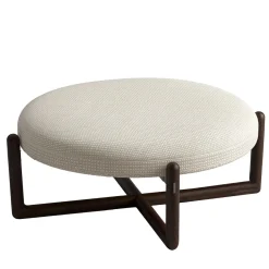 Cecil L Pouf da esterno in legno iroko bianco
