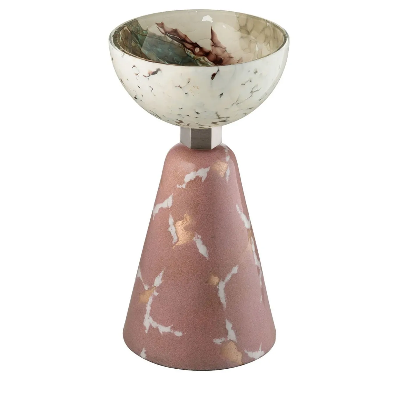 Centrotavola Alchimie in vetro di Murano Rosa Quarzo