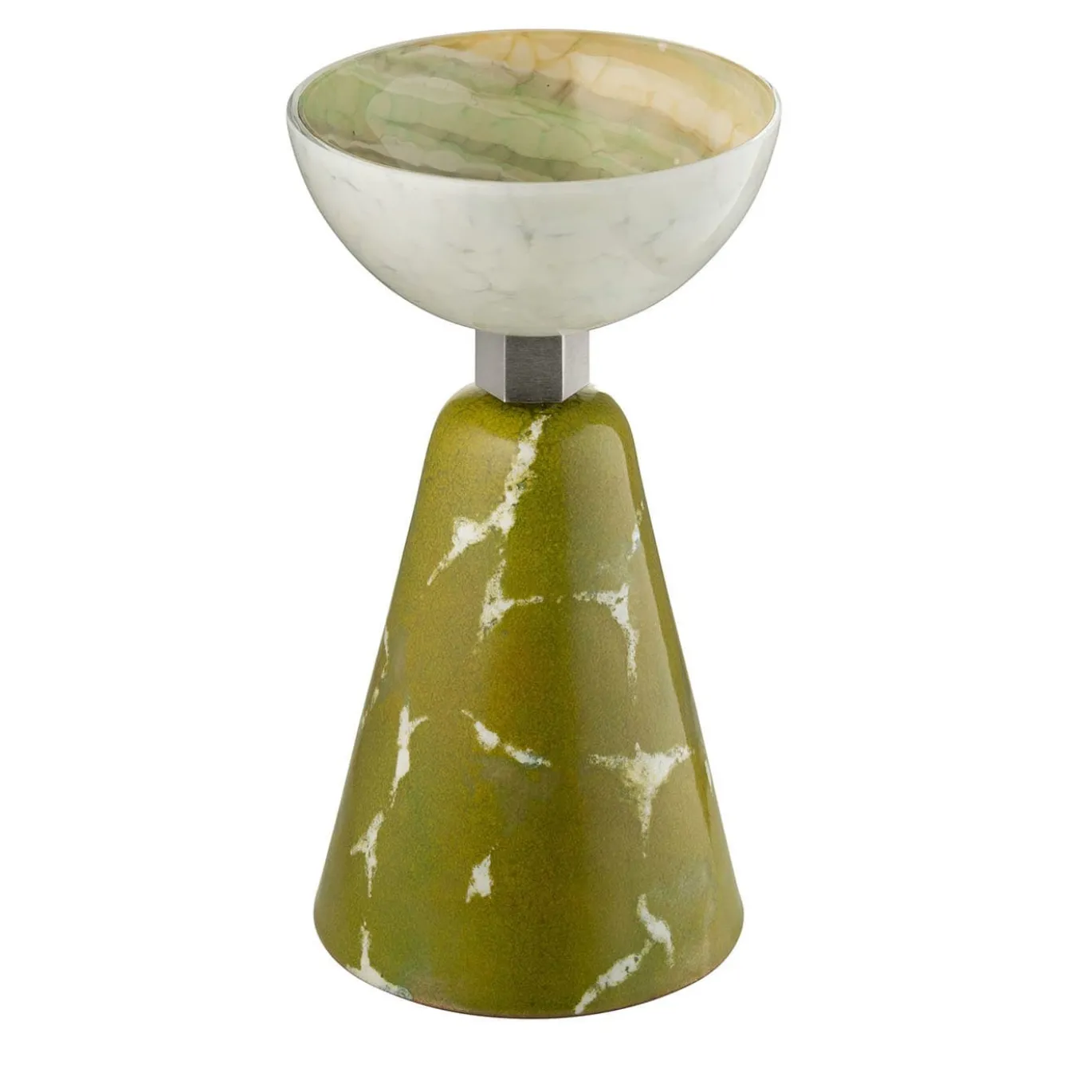 Centrotavola Alchimie in vetro di Murano verde giada