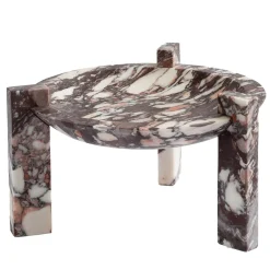 Centrotavola Alto in Marmo Calacatta Viola Block Stand