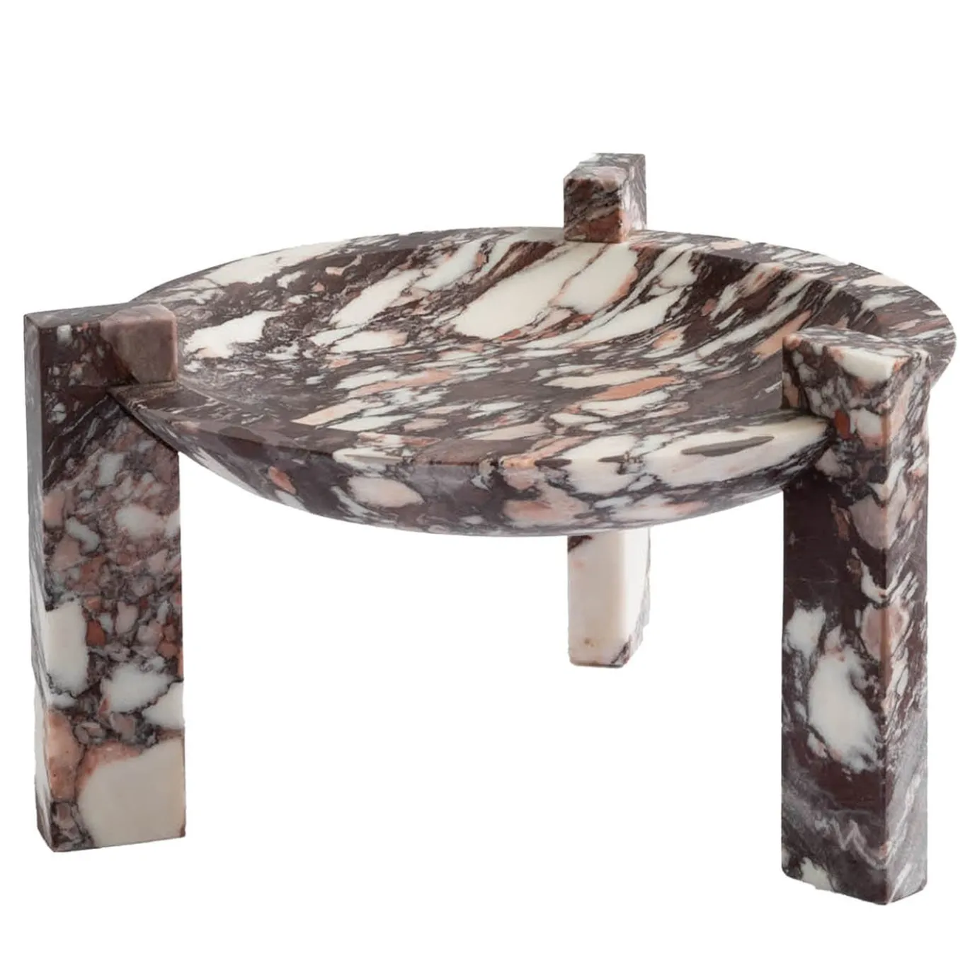 Centrotavola Alto in Marmo Calacatta Viola Block Stand