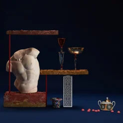 Centrotavola Arlecchino Coppa su Stelo Medio in Vetro