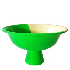 Centrotavola Asfalto Fluo in ceramica verde fluo e giallo zabaglione