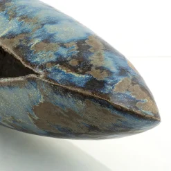 Centrotavola Big Blue a Forma di Baccello in Gres Policromo