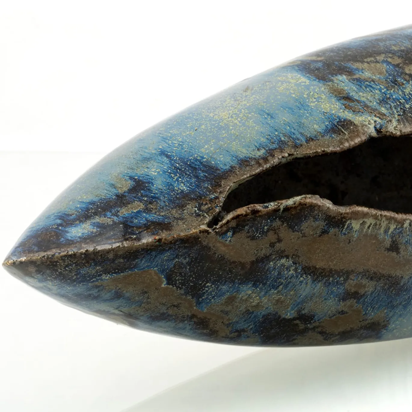 Centrotavola Big Blue a Forma di Baccello in Gres Policromo
