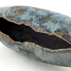Centrotavola Big Blue a Forma di Baccello in Gres Policromo